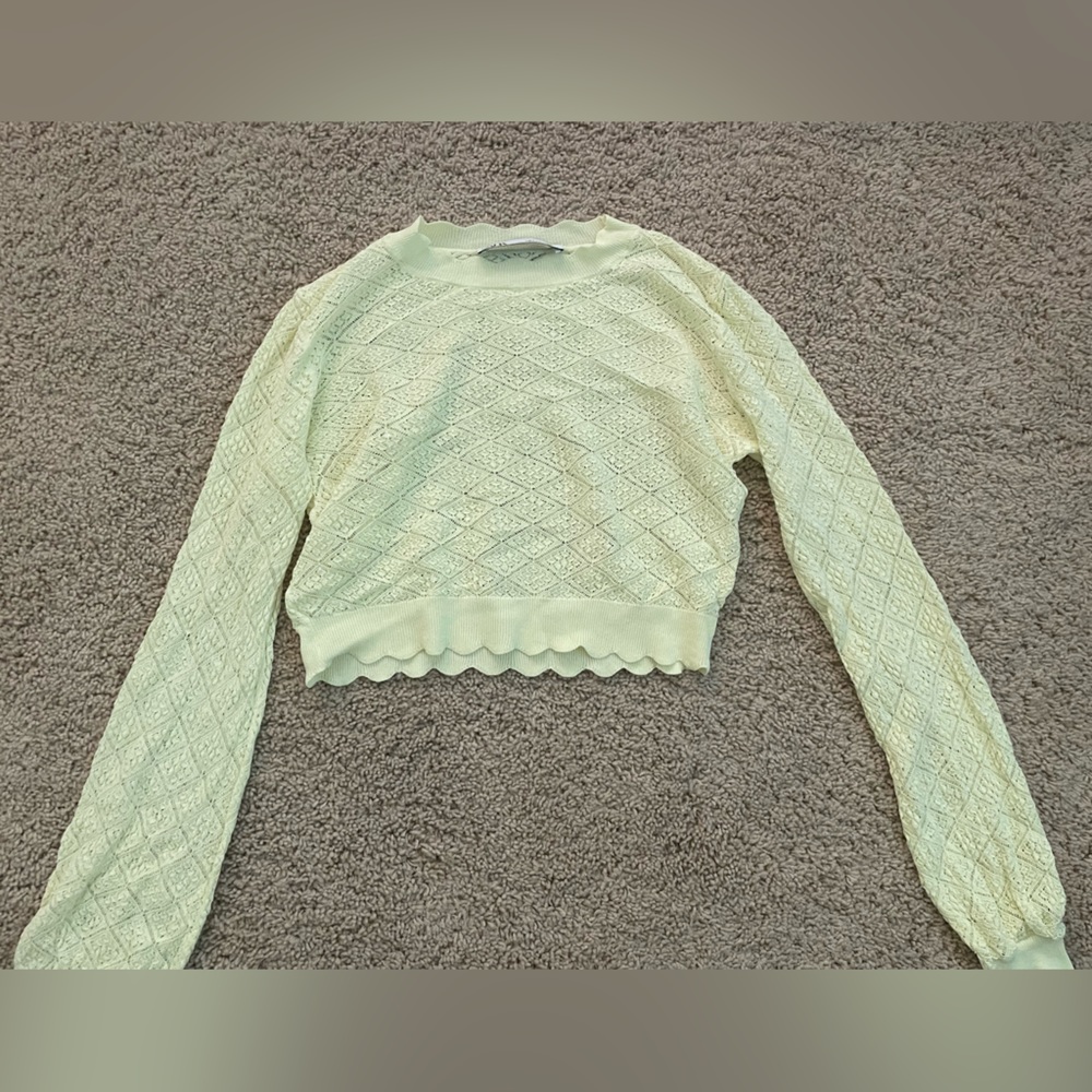Zara Pale Yellow Pointelle Top! 🌼⭐️